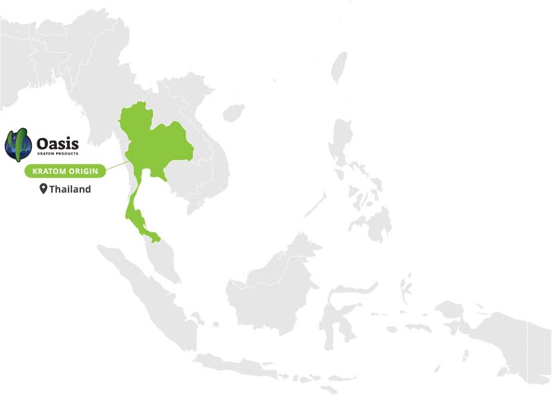 Origin of Green Thai Kratom Powder - By Oasis Kratom