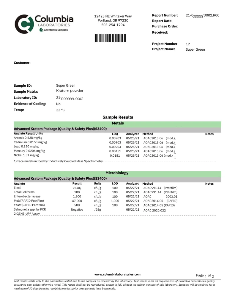 lab test report